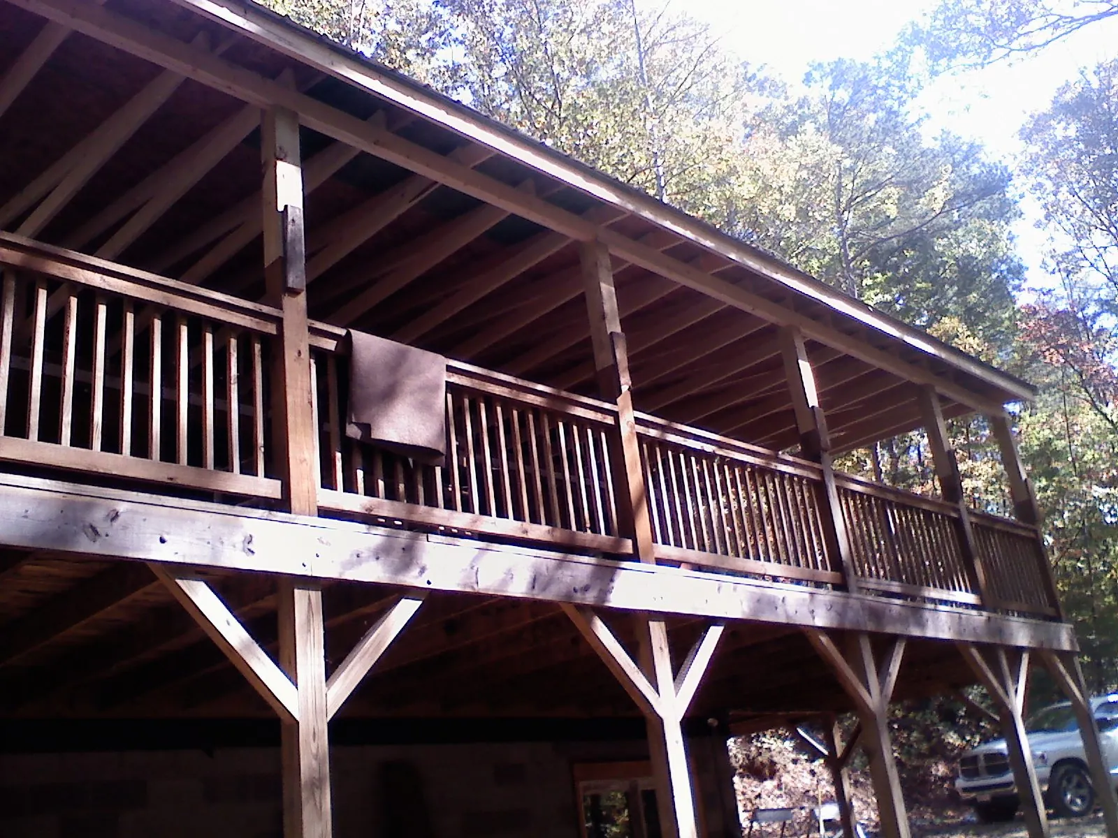 Timber framing under a new elevated porch and deck — Roof Leak Repair in Stony Creek by Roofing Brothers